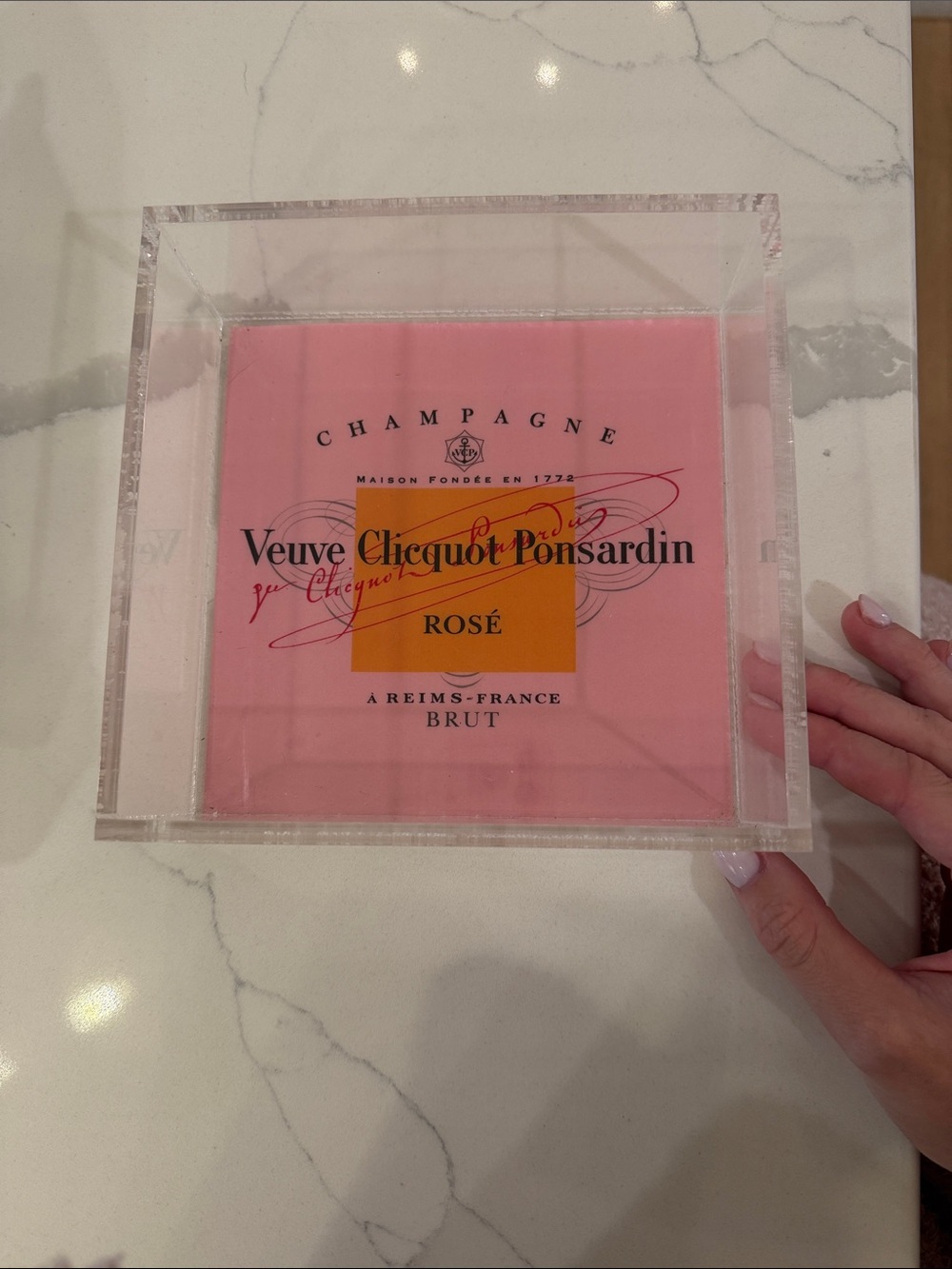 Veuve Clicquot Rosé small acrylic tray
